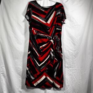 Vintage Ellen Tracy Dress Size 14 Abstract Modern Business